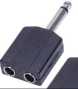 2x Siyah 6.35 1/4 Inç Erkek - Çift Dişi Mono Y Kablosu Pa Ses Kablosu Adaptörü