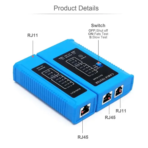 Netojen NT-317  Tester Cihazı RJ45-RJ12-RJ11 Test Cihazı