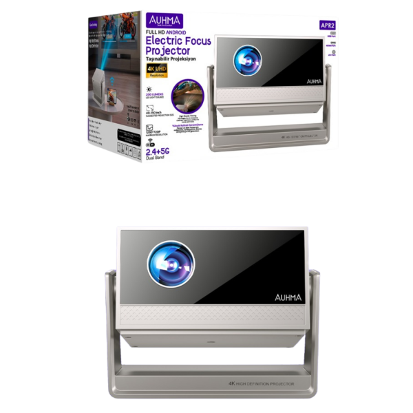 Auhma APR2 4K UHD Akıllı Android Çift Bant Wi-Fi Projeksiyon