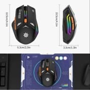 BWM1 RGB Işıklı Şarjlı Kablosuz Mouse Siyah | 6 Tuşlu & Sessiz
