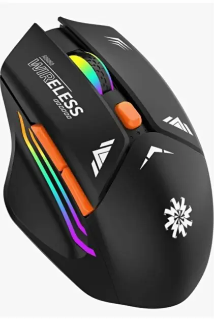 BWM1 RGB Işıklı Şarjlı Kablosuz Mouse Siyah | 6 Tuşlu & Sessiz