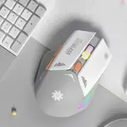 BWM1 Beyaz RGB Şarjlı Kablosuz Sessiz Mouse 6 Tuşlu