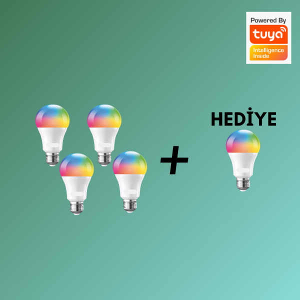 Fulltech Akıllı Rgb Led Ampül 9w 800 Lümen Wifi Tuya -4Lü Paket