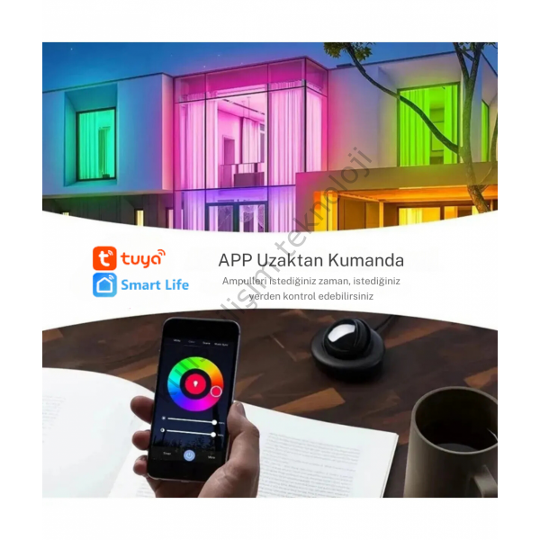 Fulltech Akıllı RGB LED Tuya Lamba 9W 800 Lümen WiFi Tuya 4'lü Paket