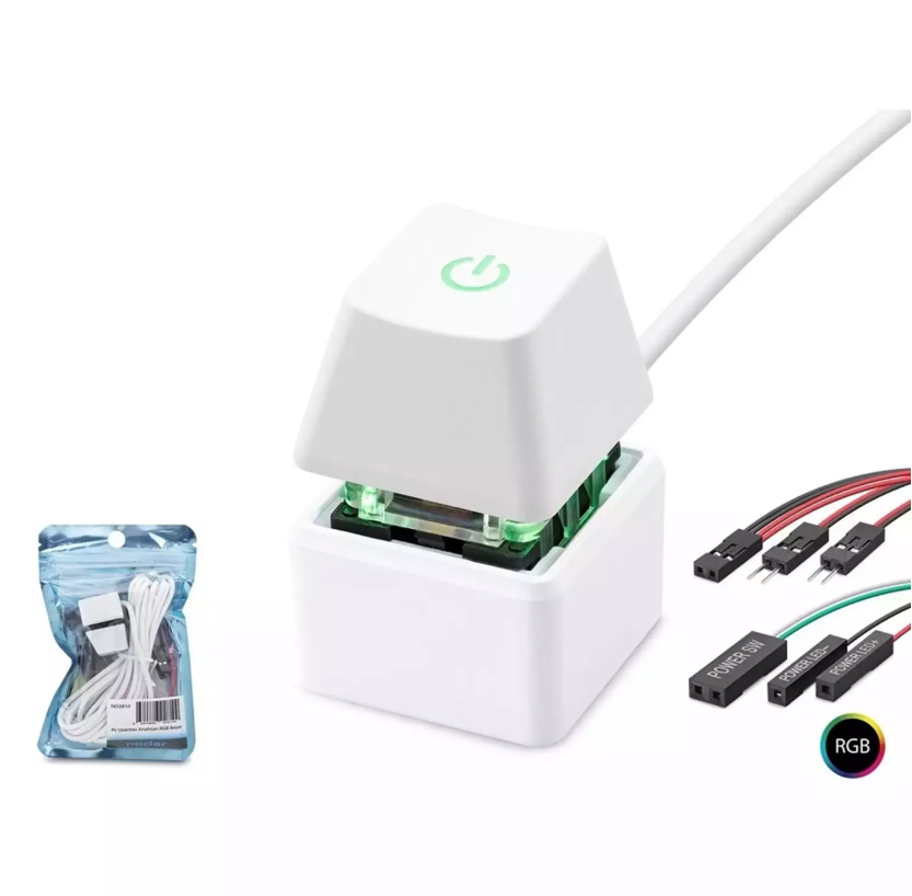 Nodar Nd2810 RGB Beyaz Harici PC Açma Kapama On/Off Switch