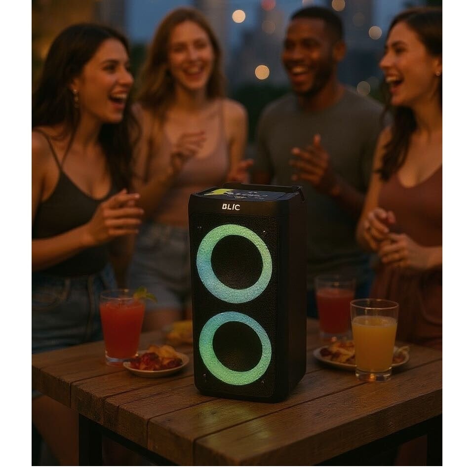 Blic BLS-50 ışıklı Bluetooth hoparlör parti ortamında