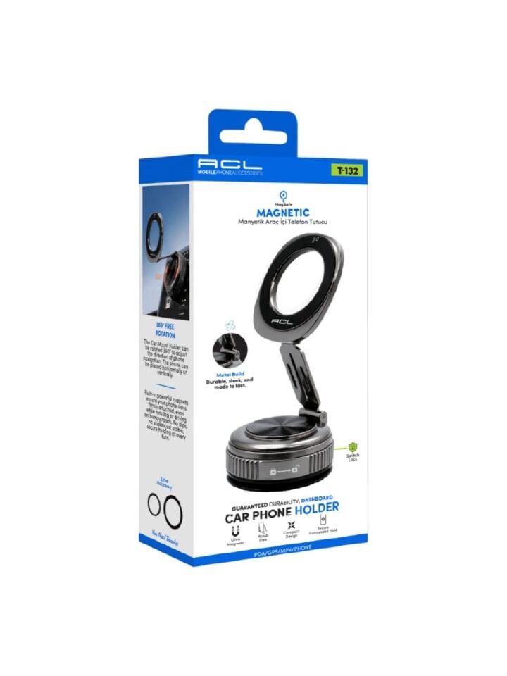 Acl T-132 Metal Mıknatıslı Vantuzlu Masa Üstü Telefon tutucu