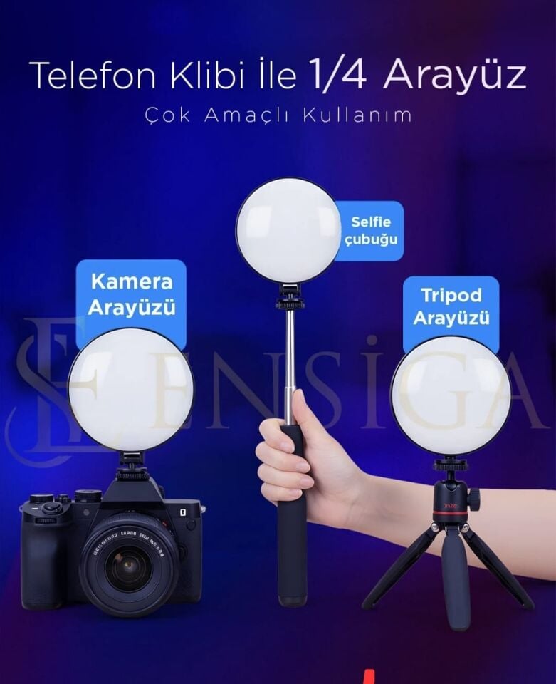 Blic BLV19 Çok Amaçlı 3 Modlu Şarjlı Selfi Işığı