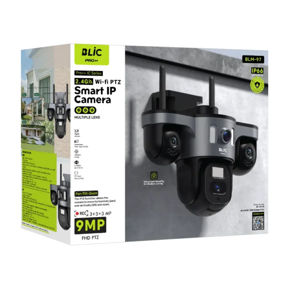 Blic Blm-97 9MP 4K 3 Lensli 3 Görüntülü Wifi Kablosuz Kamera