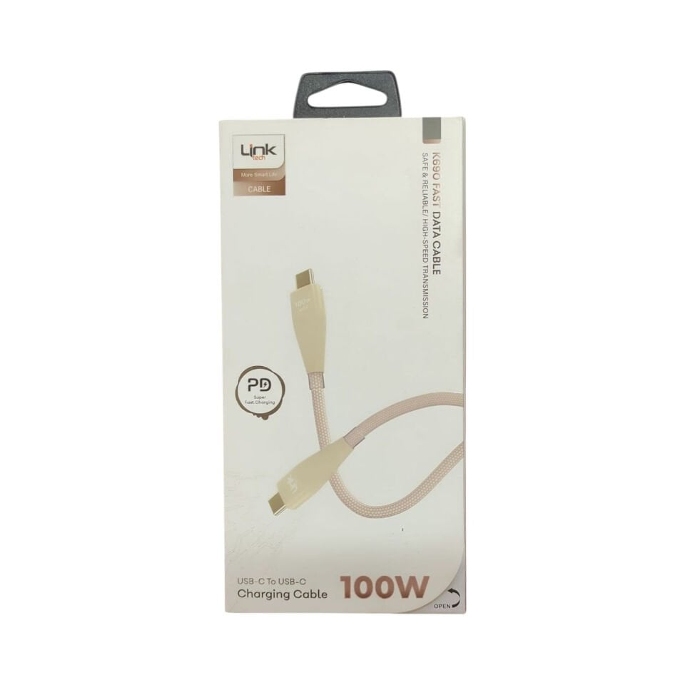 Linktech LCA-K690: 100W PD Type-C to Type-C Süper Hızlı Şarj Kablosu