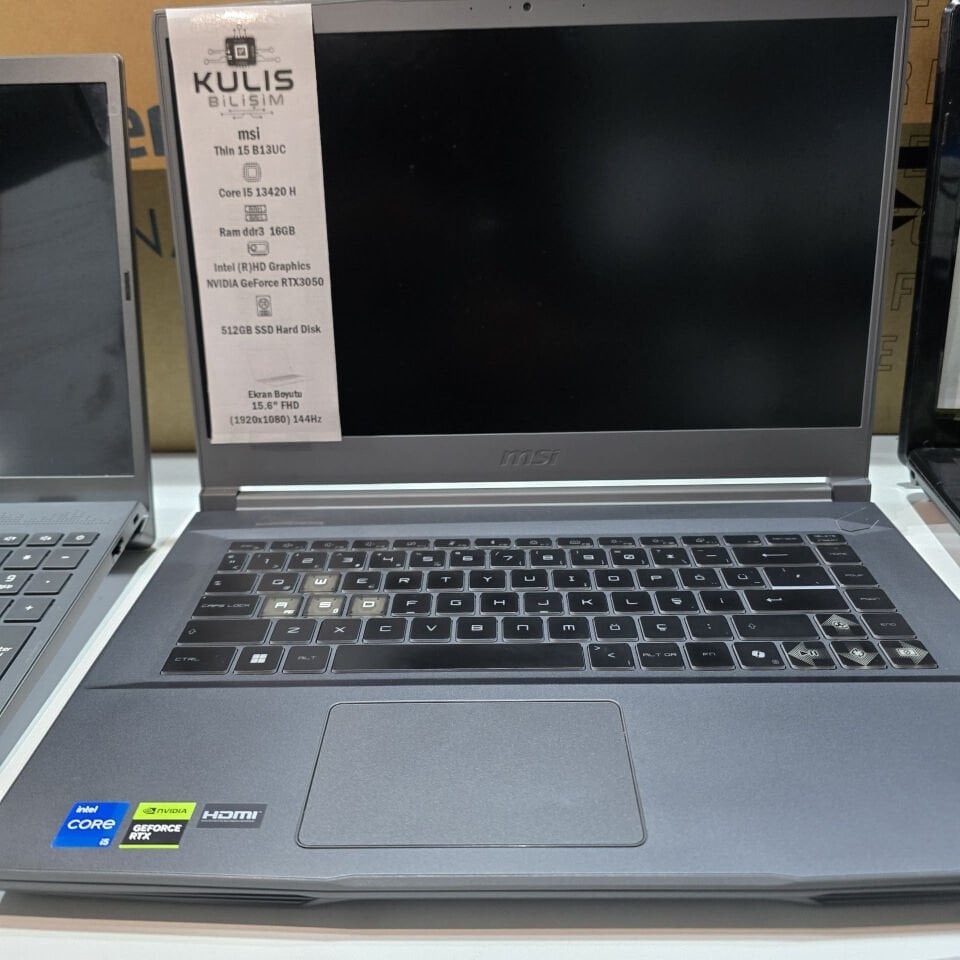 MSI Thin 15 B13UC-2847TR I5-13420H 16GB 512GB RTX3050 W11H -Teşhir-dizüstü bilgisayar