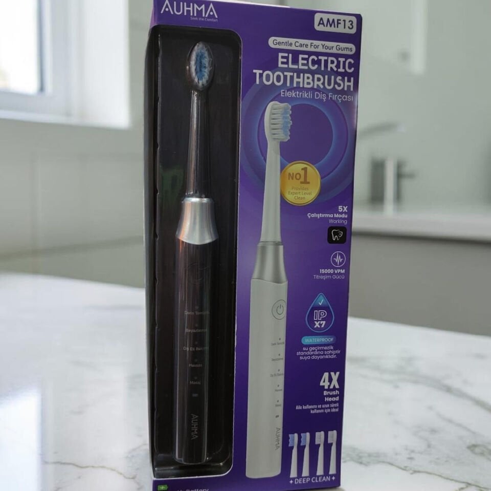 Auhma AMF13 Şarjlı Diş Fırçası 4 Başlık - 5 Modlu 15000 Titreşim