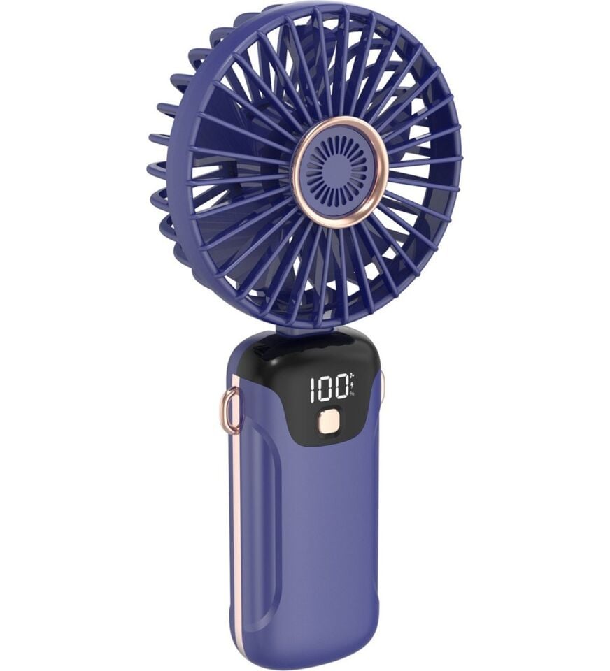 Blic BWFN5 LED Ekranlı Taşınabilir Mini El Fanı - Mor (SL608)
