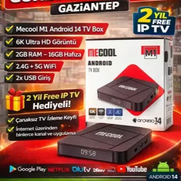 Mecool M1 2GB RAM 16GB Hafıza 6K Ultra HD Android 14 TV Box