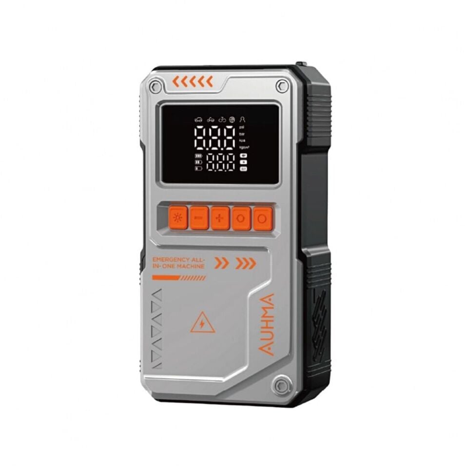 AUHMA A8822 10000mAh Akü Takviyeli Kompresörlü Taşınabilir Hava Pompası GRİ