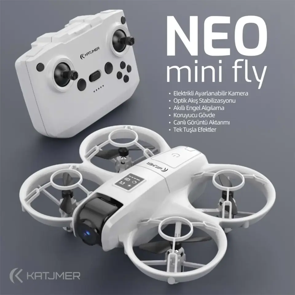 Katjmer DRNMF-001 2 Bataryalı HD Kameralı neo mini drone