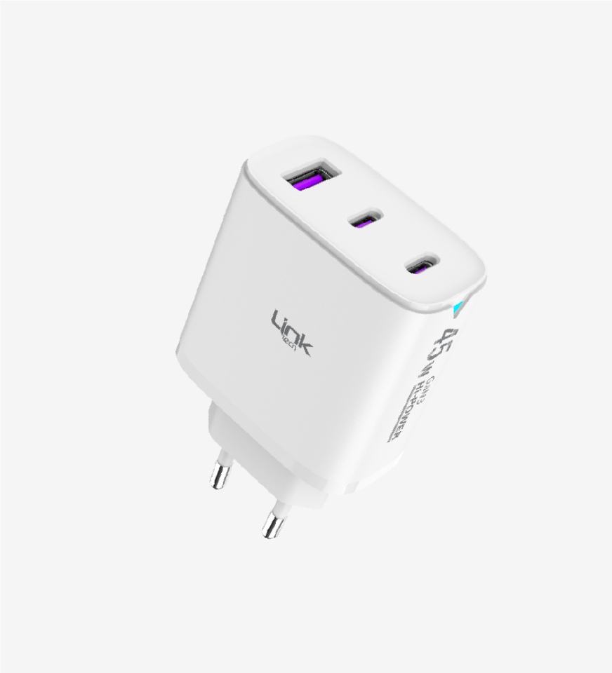 LinkTech C317 Şarj Başlık 45W GaN3 PD 3.0 QC 4.0 Hızlı Şarj Adaptörü