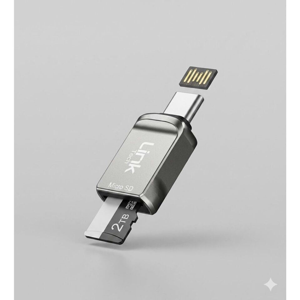 3.0 SD Kart Okuyucu LinkTech O196 USB-C Type-C Adaptörü