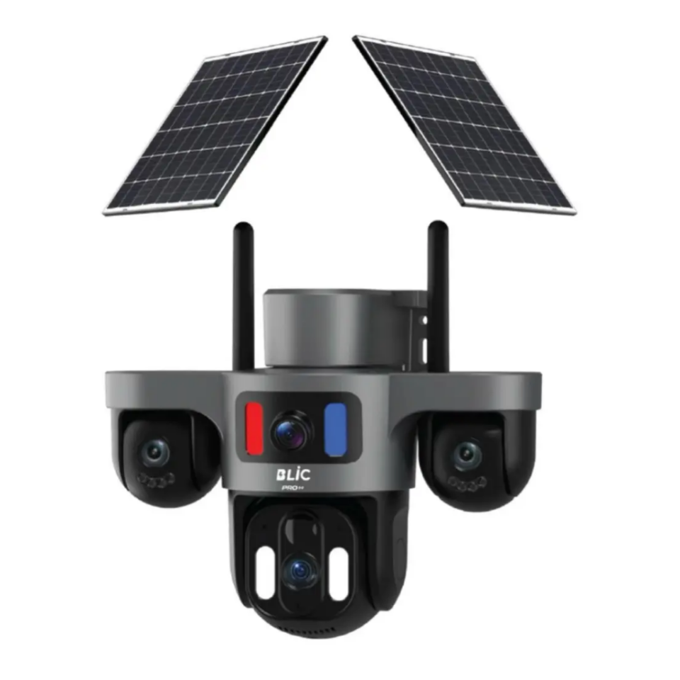 Blic BLM-95 4G Solar IP Kamera 9MP 3 Lensli Çift Panelli Güvenlik Kamerası