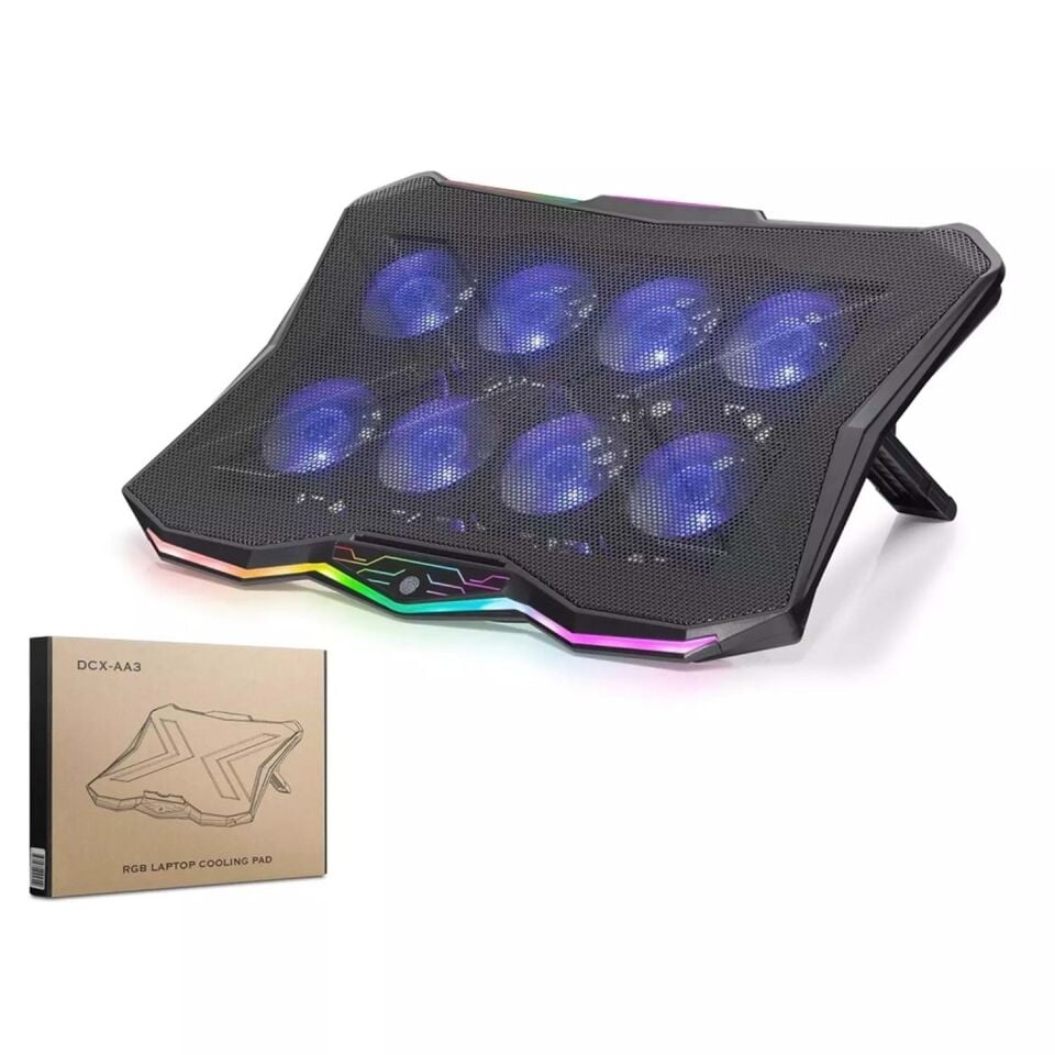 En İyi Notebook Soğutucu Hadron DCXAA3 8 Fan RGB 13-17.3 İnç Laptop Standı