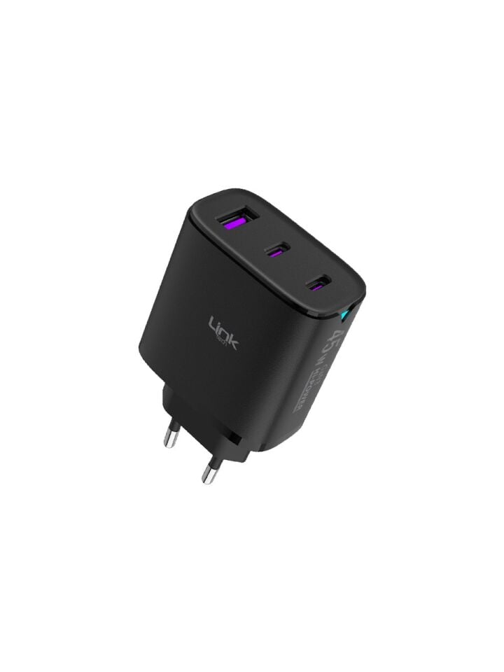 LinkTech C317 Şarj Başlık 45W GaN3 PD 3.0 QC 4.0 Hızlı Şarj Adaptörü SİYAH