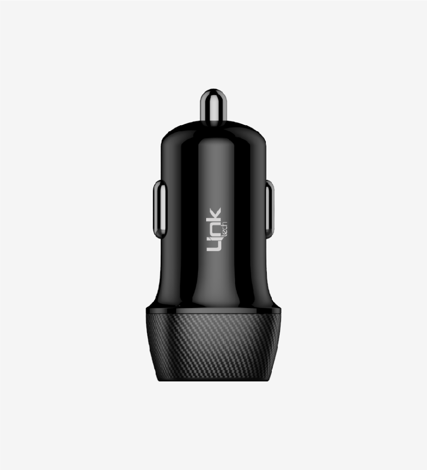 Linktech araç şarjı C493 Safe 12W Araç Şarj Aleti USB-A Type-C Kablolu